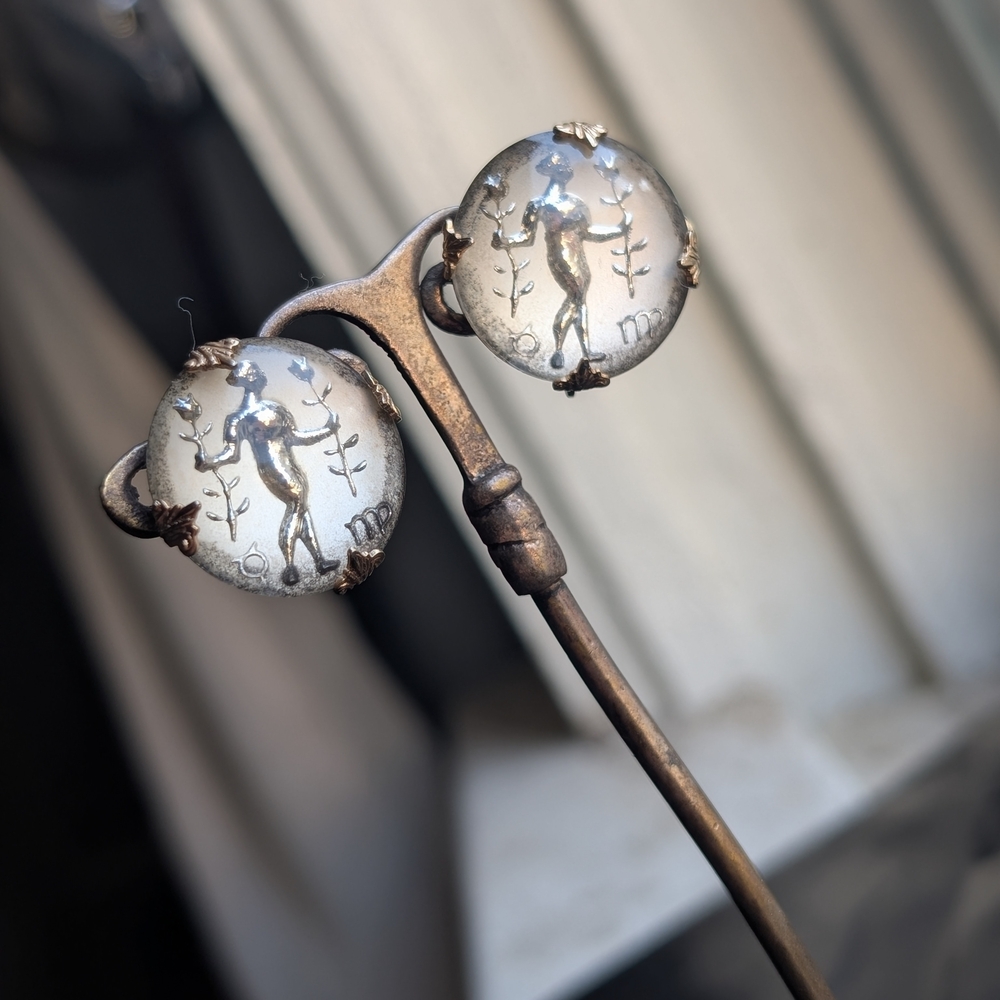 Vintage Style Double Glass Sphere Hairpin